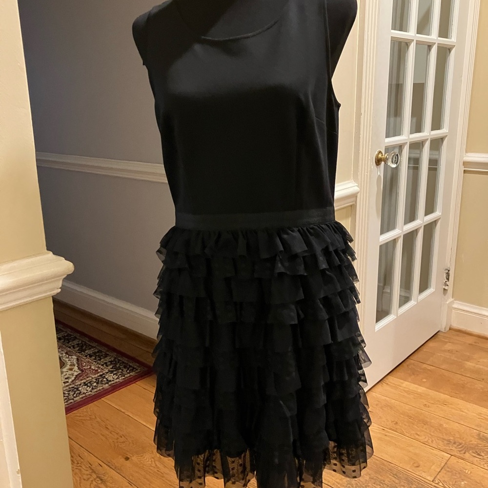 LOFT black ruffled skirt dress